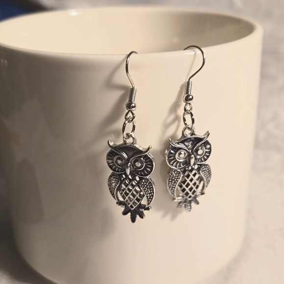 Jewelry - 3/ $15 New Silver Owl Earrings